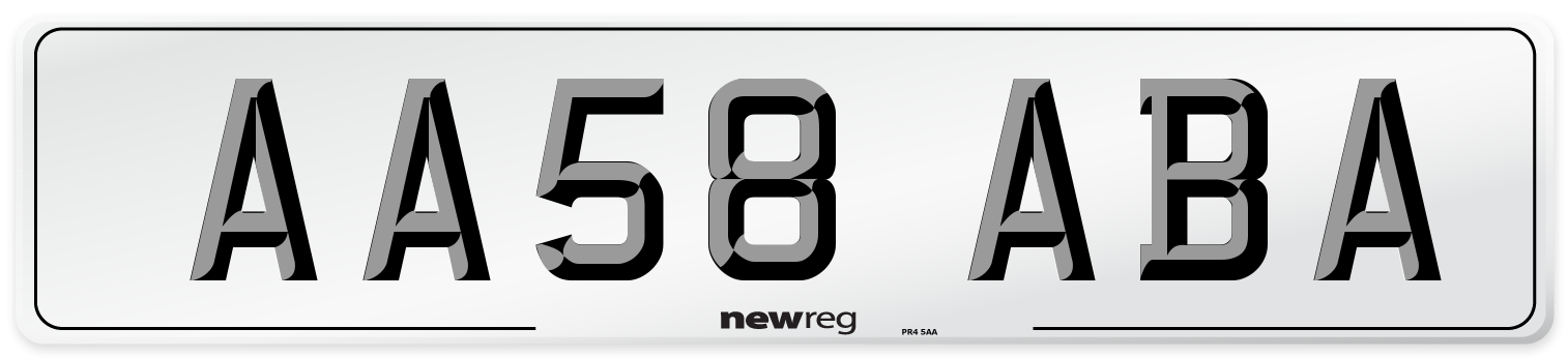 AA58 ABA Number Plate from New Reg
